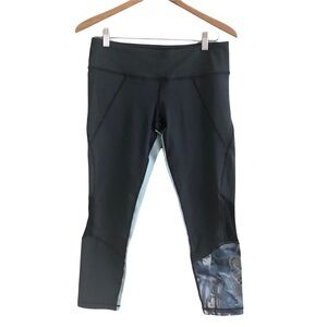 Soulcycle Crop Leggings L cropped mid rise Navy print